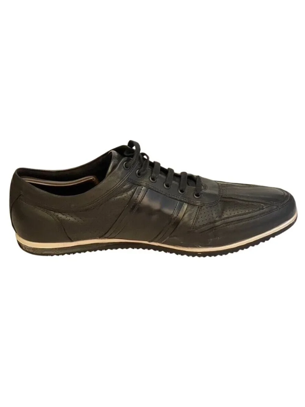 Kenneth Cole Shoes Take Notice Sneaker Black Leather Comfort Oxford Men's Size 1